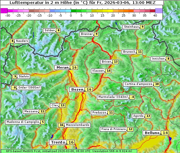 Temperatur, 6. 3. 2026