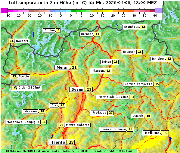 Temperatur, 6. 4. 2026