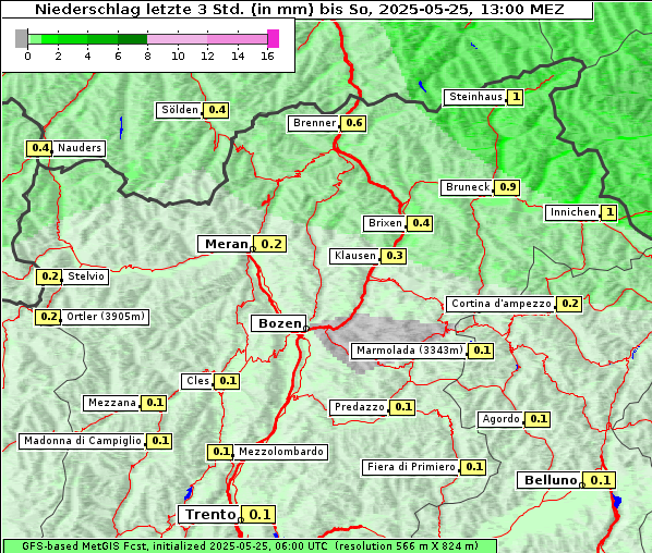 Niederschlag, 25. 5. 2025