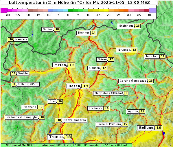 Temperatur, 5. 11. 2025