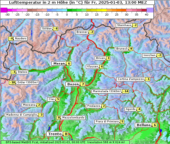 Temperatur, 3. 1. 2025