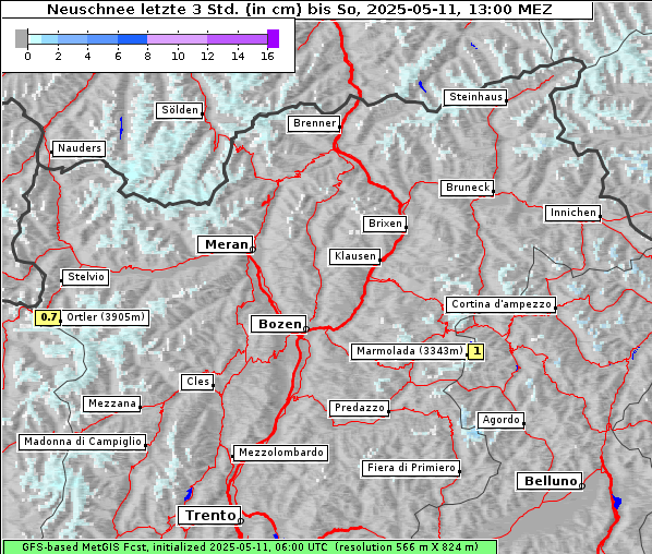 Neuschnee, 11. 5. 2025