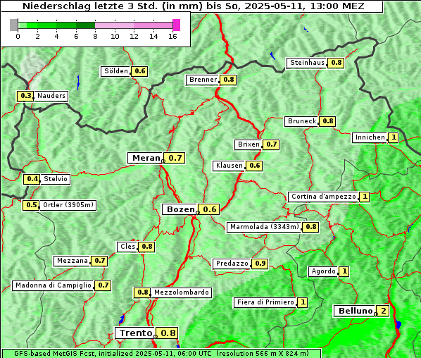Niederschlag, 11. 5. 2025