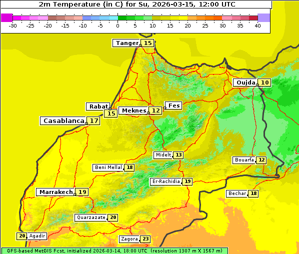 Temperatur, 15. 3. 2026