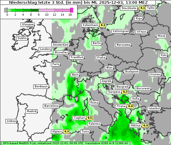 Niederschlag, 3. 12. 2025