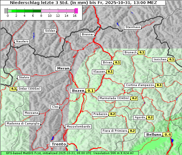 Niederschlag, 31. 10. 2025