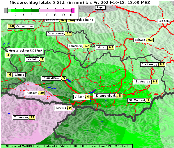 Niederschlag, 18. 10. 2024