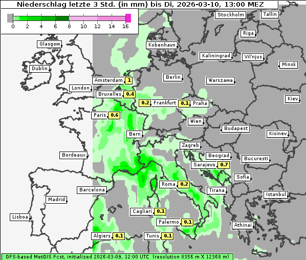 Niederschlag, 10. 3. 2026