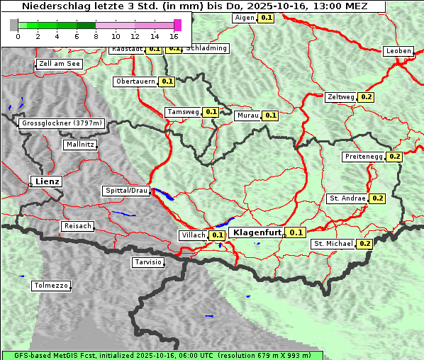 Niederschlag, 16. 10. 2025