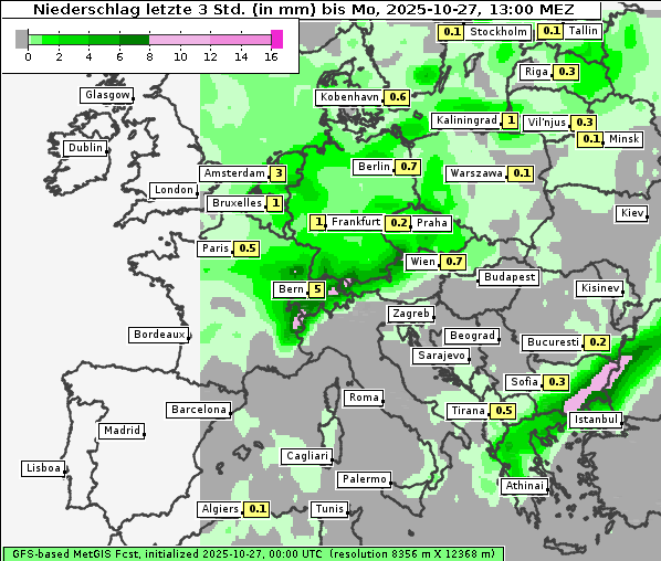 Niederschlag, 27. 10. 2025