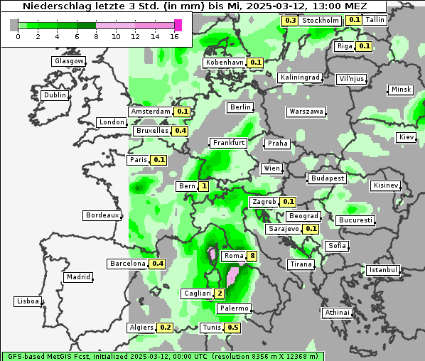 Niederschlag, 12. 3. 2025