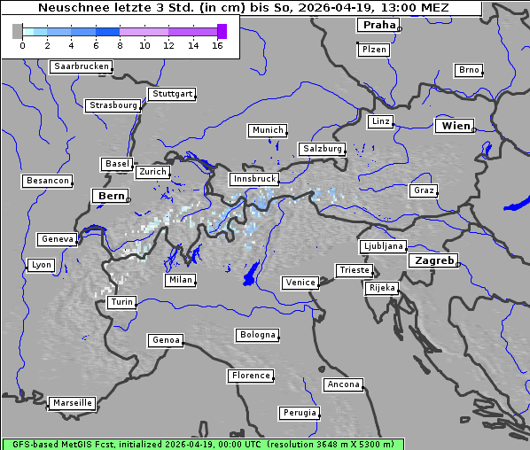 Neuschnee, 19. 4. 2026
