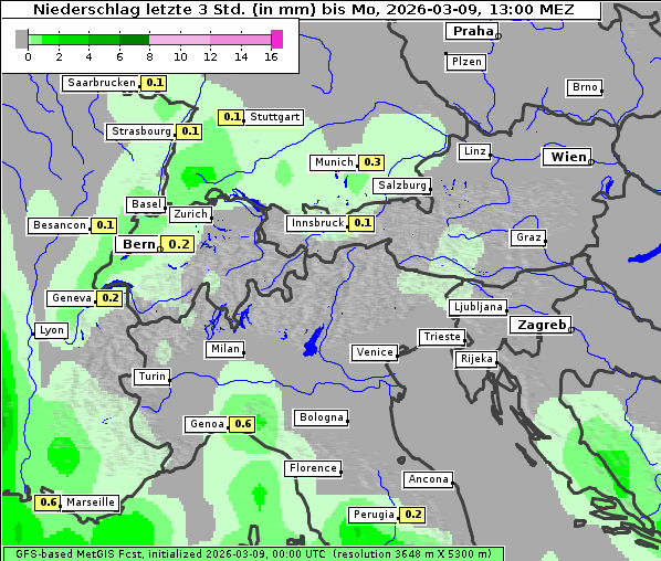 Niederschlag, 9. 3. 2026