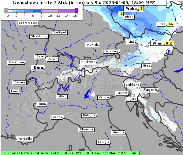 Neuschnee, 5. 1. 2025