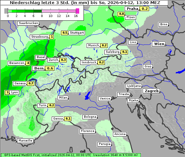 Niederschlag, 12. 4. 2026