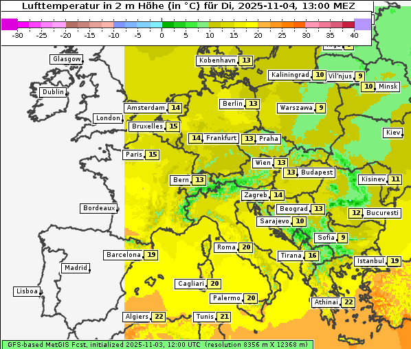Temperatur, 4. 11. 2025