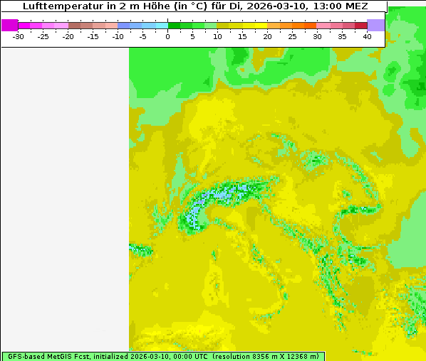 Temperatur, 10. 3. 2026