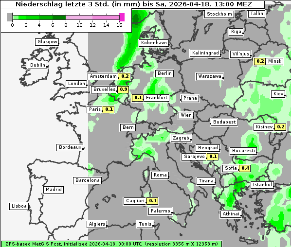 Niederschlag, 18. 4. 2026