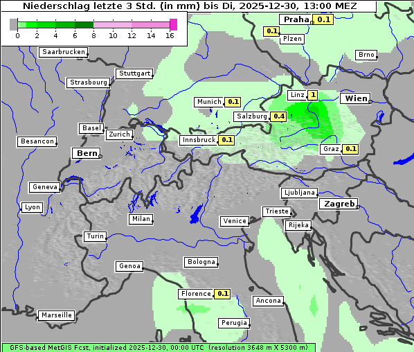 Niederschlag, 30. 12. 2025