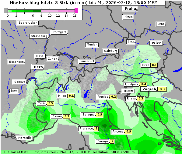 Niederschlag, 18. 3. 2026