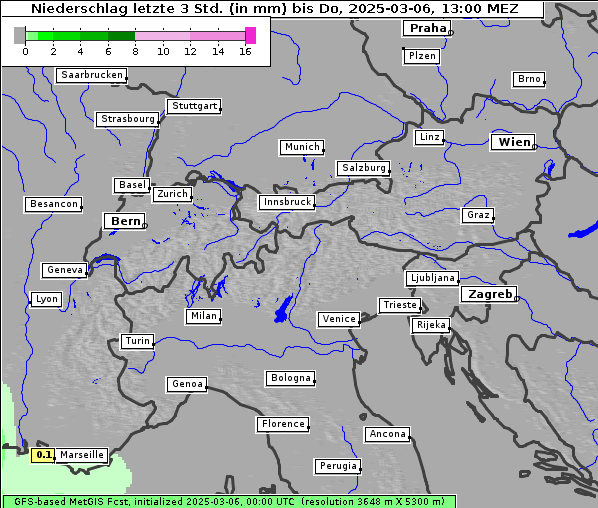 Niederschlag, 6. 3. 2025