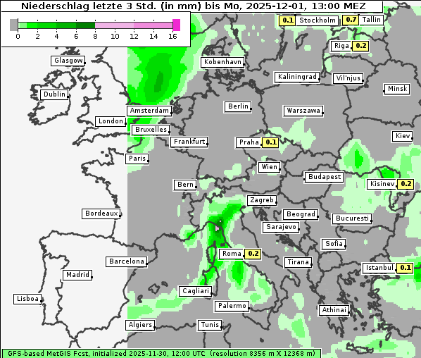 Niederschlag, 1. 12. 2025