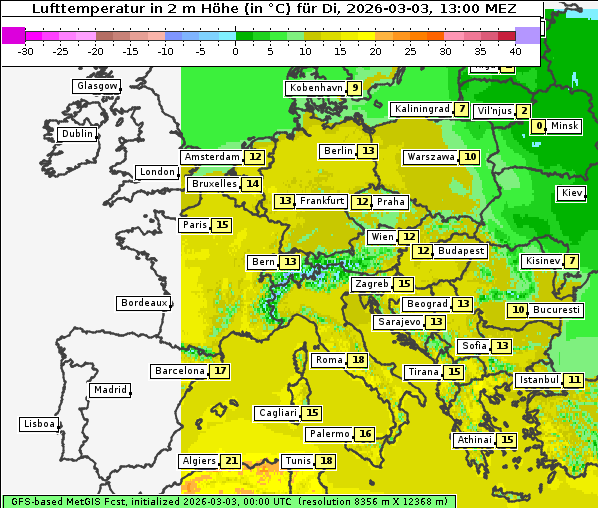 Temperatur, 3. 3. 2026