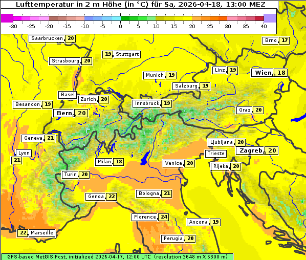 Temperatur, 18. 4. 2026