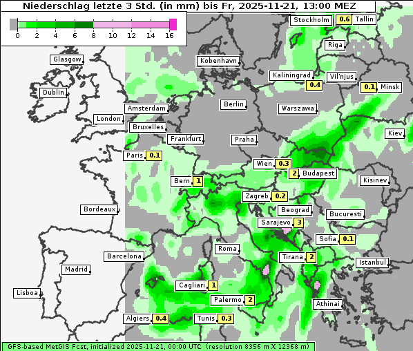 Niederschlag, 21. 11. 2025