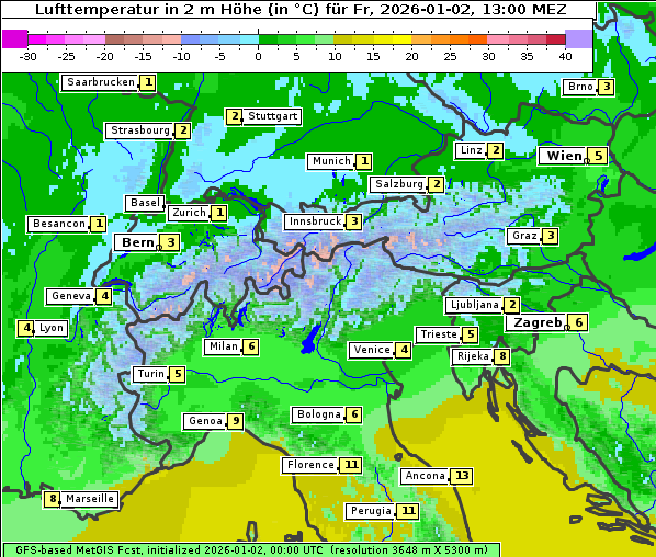 Temperatur, 2. 1. 2026