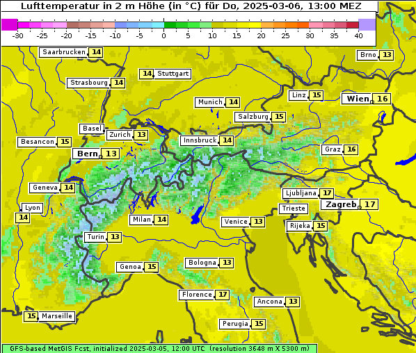 Temperatur, 6. 3. 2025