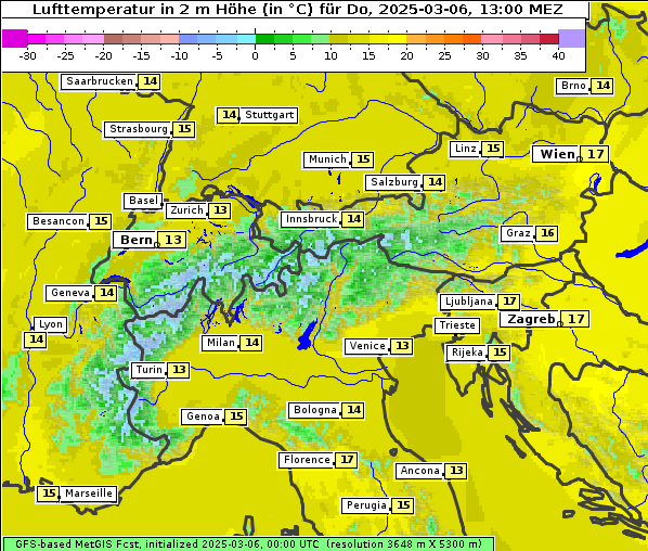 Temperatur, 6. 3. 2025