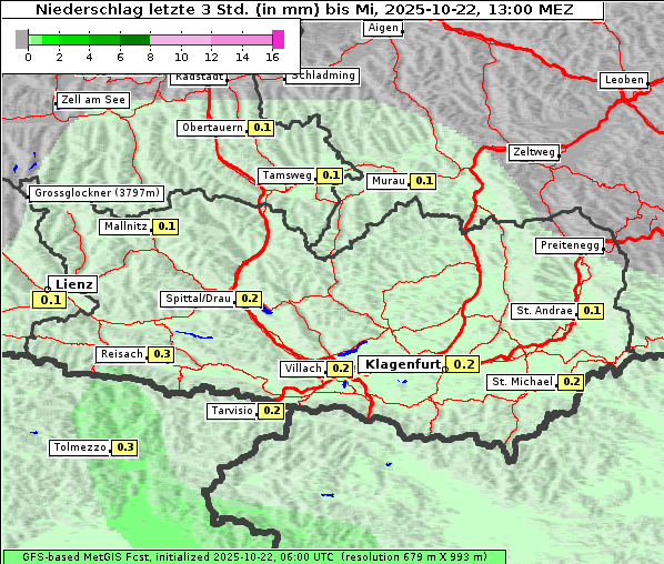 Niederschlag, 22. 10. 2025