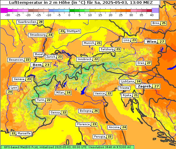 Temperatur, 3. 5. 2025