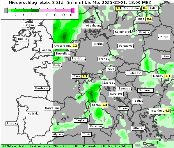 Niederschlag, 1. 12. 2025