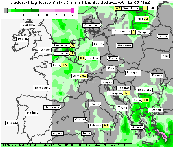Niederschlag, 6. 12. 2025