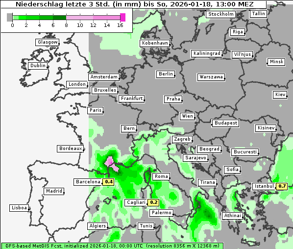 Niederschlag, 18. 1. 2026