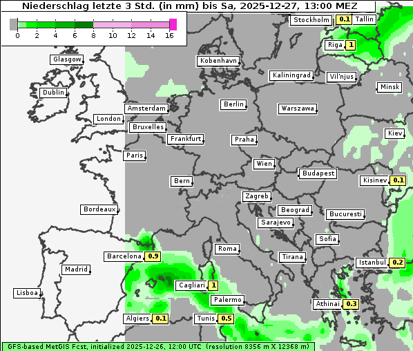 Niederschlag, 27. 12. 2025