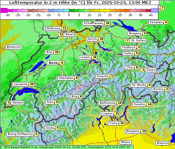 Temperatur, 24. 10. 2025
