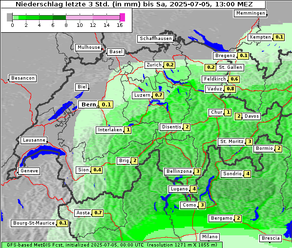 Niederschlag, 5. 7. 2025