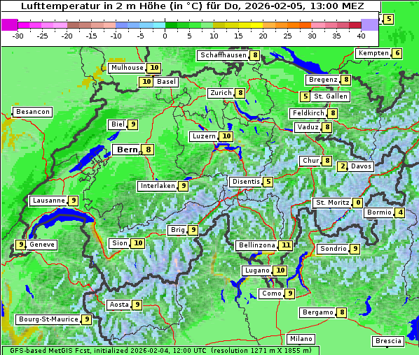 Temperatur, 5. 2. 2026