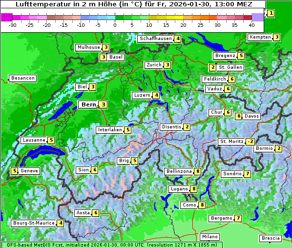 Temperatur, 30. 1. 2026