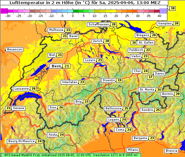 Temperatur, 6. 9. 2025