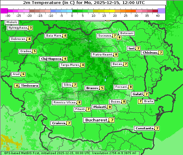 Temperatur, 15. 12. 2025
