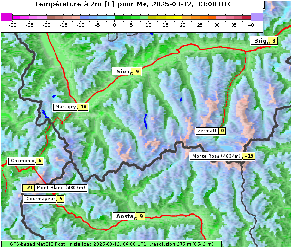 Temperatur, 12. 3. 2025