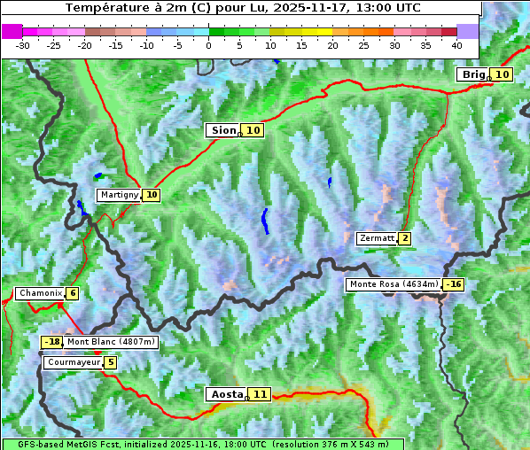 Temperatur, 17. 11. 2025
