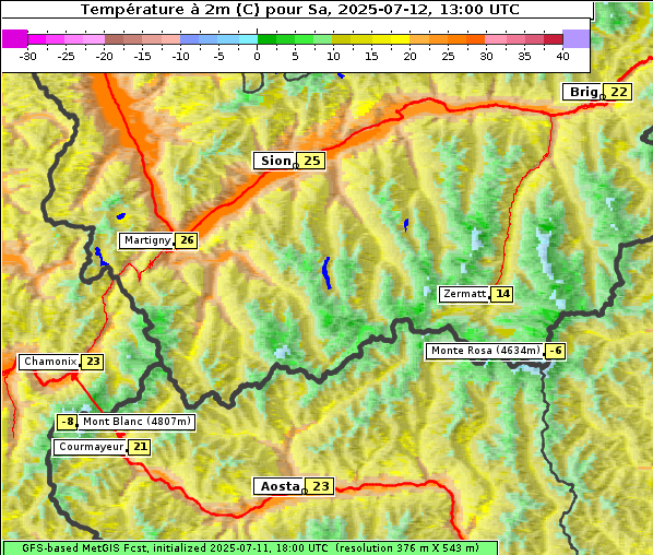 Temperatur, 12. 7. 2025