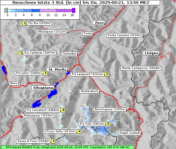 Neuschnee, 21. 8. 2025