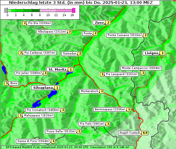 Niederschlag, 23. 1. 2025