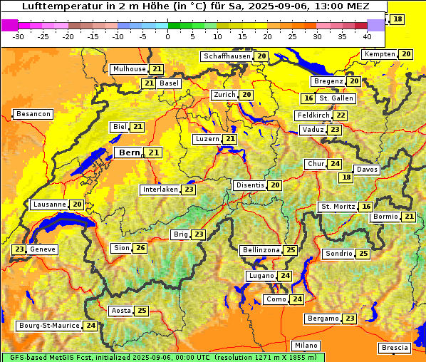 Temperatur, 6. 9. 2025